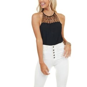 High neck knotted top